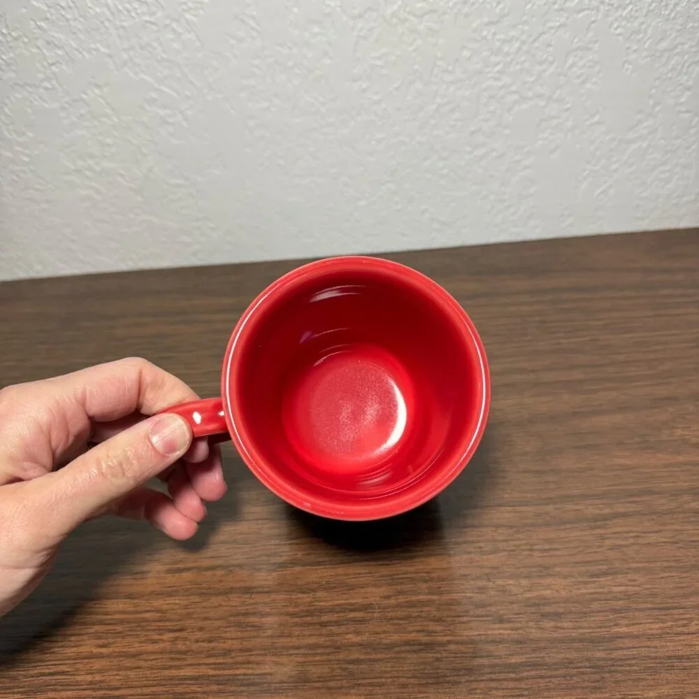 Fiesta Ware Homer Laughlin Red O Handle Coffee Mug Scarlet Red Made in the USA
